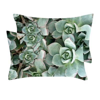 Taies d'oreiller en satin vert succulent