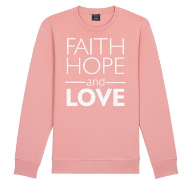 Suéter Faith Hope and Love - Roze