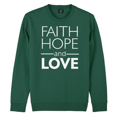 Suéter Faith Hope and Love - Groen