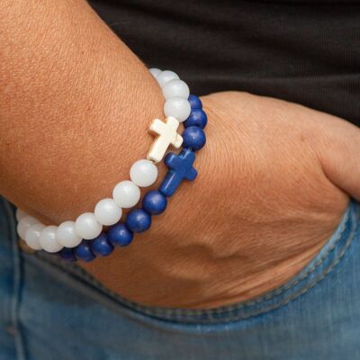 Your Faith armbandjes (1+1 Gratis) - Wit en blauw