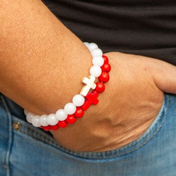 Your Faith armbandjes (1+1 Gratis) - Wit en rood