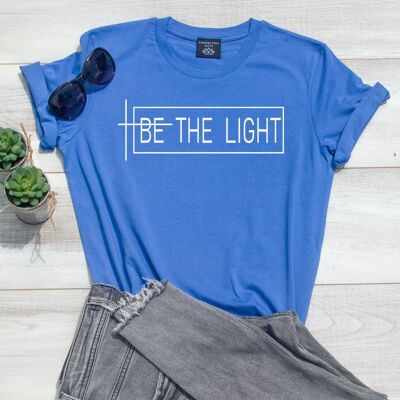 T-shirt Be The Light - Bleu