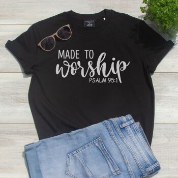 T-shirt Made to Worship - Zwart
