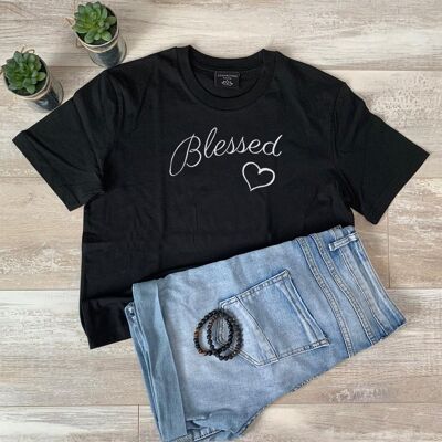 T-shirt béni (Geborduurd) - Zwart