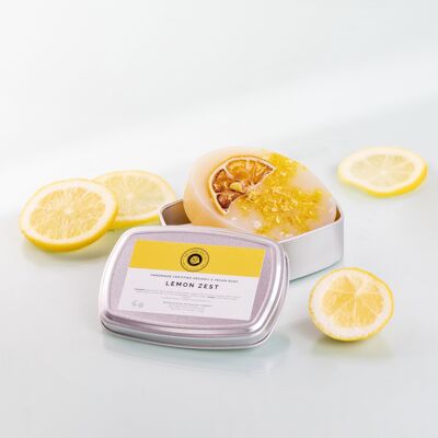 Savon artisanal au zeste de citron bio