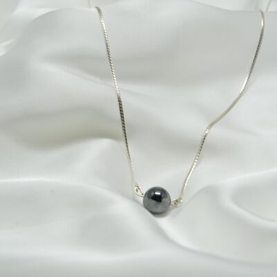 Hematite and 925 silver necklace