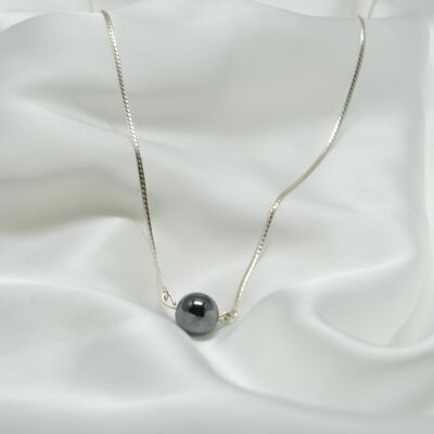 Hematite and 925 silver necklace