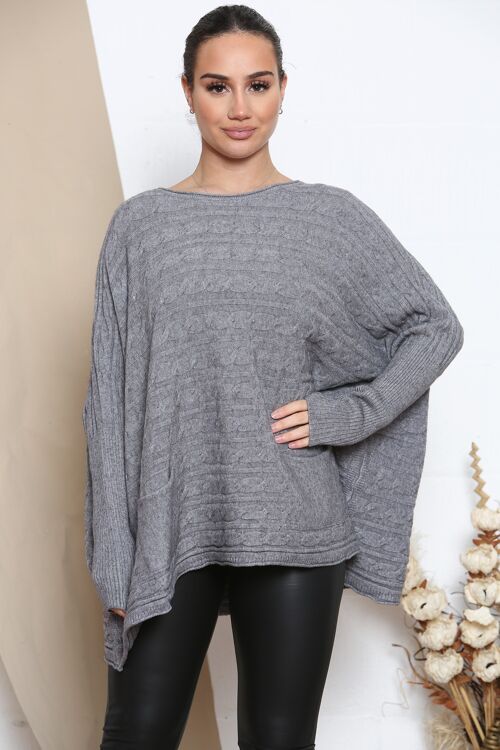 grey oversized cable knit jumper
