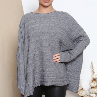 grey oversized cable knit jumper
