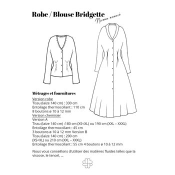 Patron couture - Robe / chemisier Bridgette 2