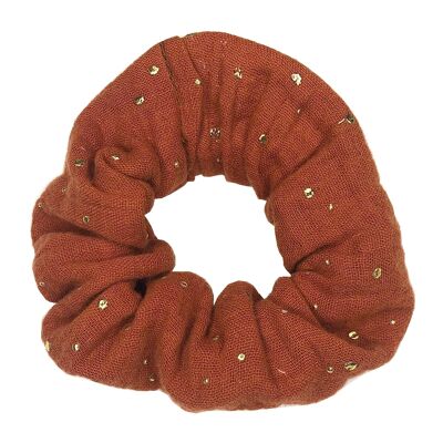 Scrunchie de terracota con una pizca de oro