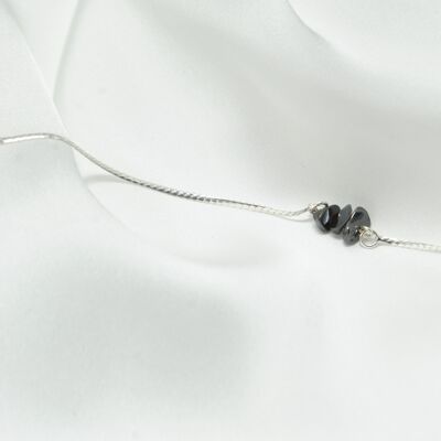 Hematite and 925 silver anklet