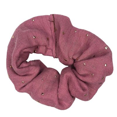 Raspberry Scrunchie with a pinch of Gold