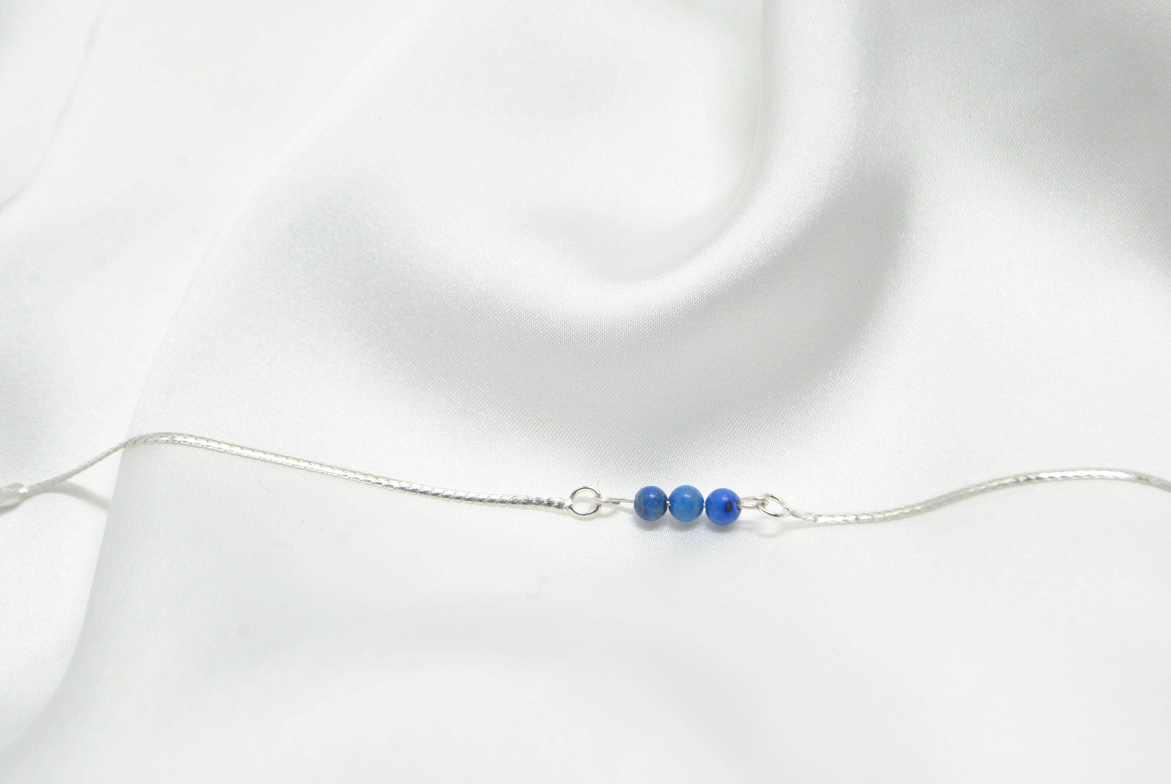 Lapislazzuli e cavigliera in argento 925