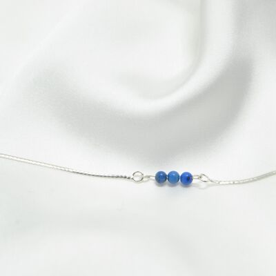 Lapis lazuli and 925 silver anklet