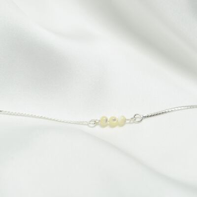 Mother of pearl and 925 silver anklet