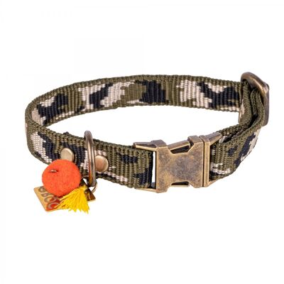 Collar para perro Groc Groc Lucky Camuflaje Verde-M