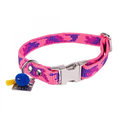 Collar para perro Groc Groc Lucky Camuflaje Rosa-S