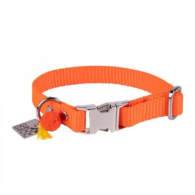 Collar para perros Groc Groc Lucky Naranja Vivo Cromado-S