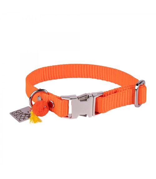 Collar para perros Groc Groc Lucky Naranja Vivo Cromado- M