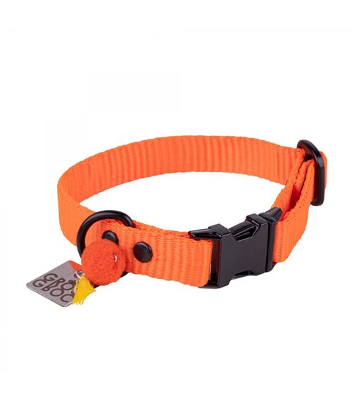 Collar para perros Groc Groc Lucky Naranja Vivo Negro-S