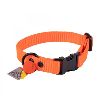 Groc Groc Lucky Dog Collar Vivid Orange Black-M