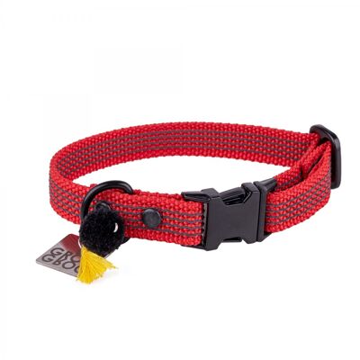 Dog Collar Groc Groc Lucky Reflective Red-M