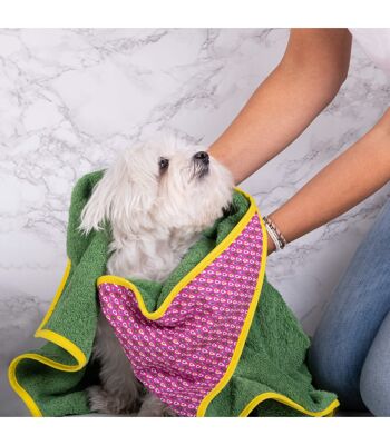 Cape de bain Serviette pour chien Groc Groc Mandy Vert- 3