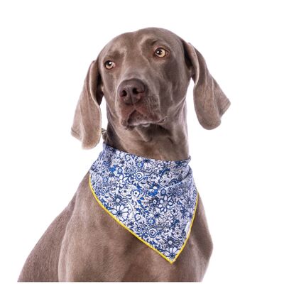 Bandana Pañuelo para perro Groc Groc Lara Azul Flores-S