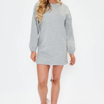 Women's Volume Sleeve Sweat Dress - Grey/Lilac