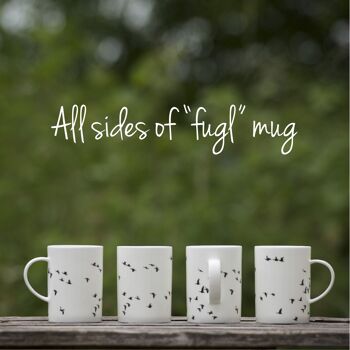 Mug, porcelaine, blanc avec petits oiseaux noirs - Mug "fugl" 5