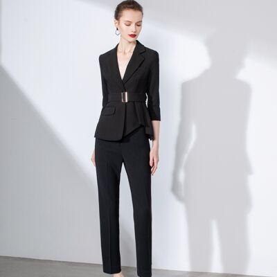 Meliora Black Trouser Suit