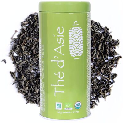 Organic green tea from China - Chun Mee - Metal tin - 90g