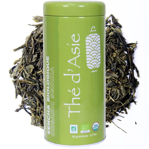 Thé vert bio de Chine - Sencha - Boîte Métal - vrac - 90g