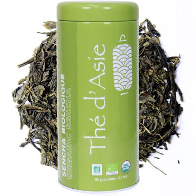 Organic green tea from China - Sencha - Metal Box - bulk - 90g