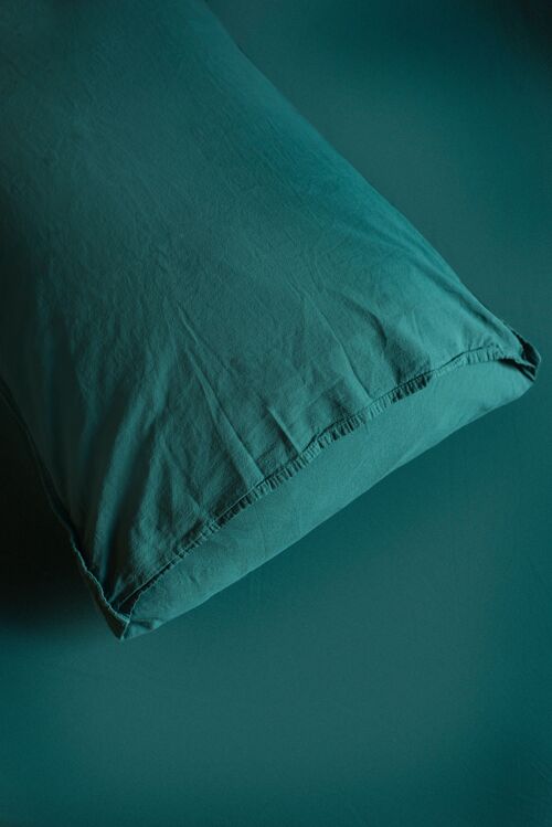 2 Pillow Cases, Dark Green - 50 x 75 cm