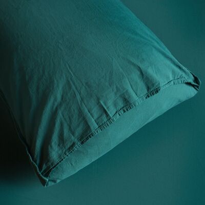 2 Pillow Cases, Dark Green - 50 x 90 cm