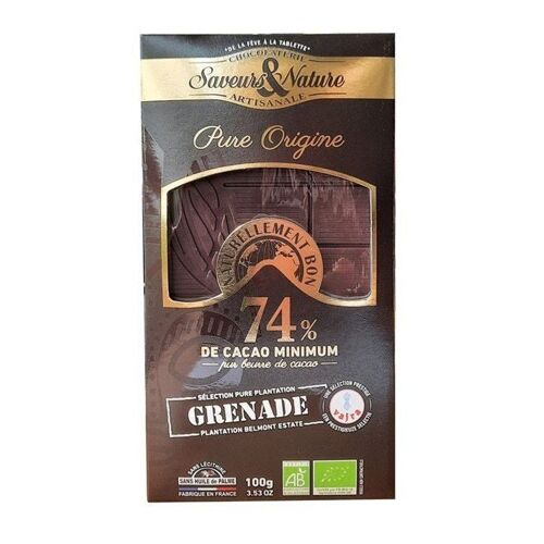 Chocolat noir 74% grenade (100 gr)