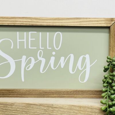 Hello Spring - Sage Green - White