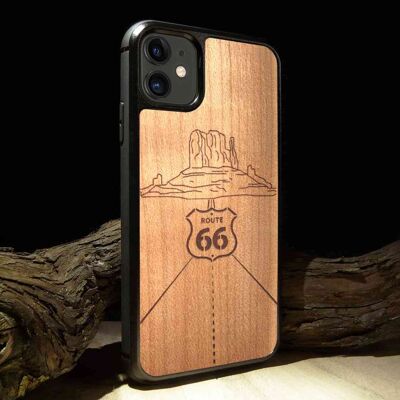 Route 66 - Coque en bois fait main