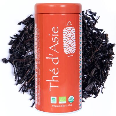 Té negro orgánico de Sri Lanka - Desayuno OP - Caja de metal - a granel - 90g