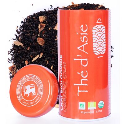 Té negro orgánico de Sri Lanka - Chaï - Caja de metal - a granel - 90g