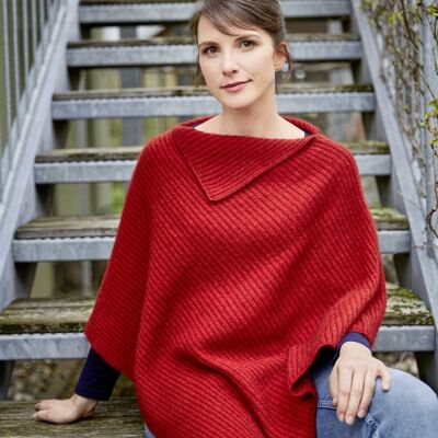 Rib poncho by pos.sei.mo, one size, merino possum, sustainable, light as a feather, natural low pilling, Made in Germany, warm, sustainable