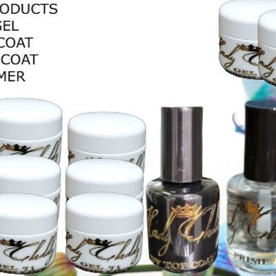 kit Gel 5ml cada uno, base, brillo Y primer