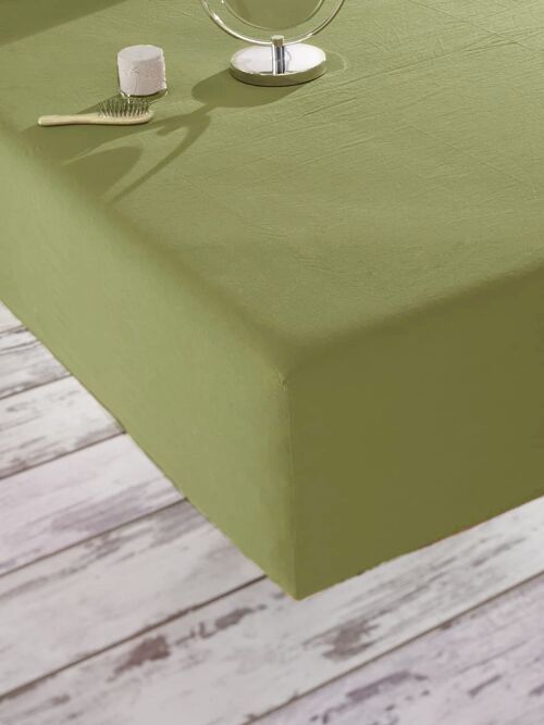 Fitted Sheet, Olive Green - King