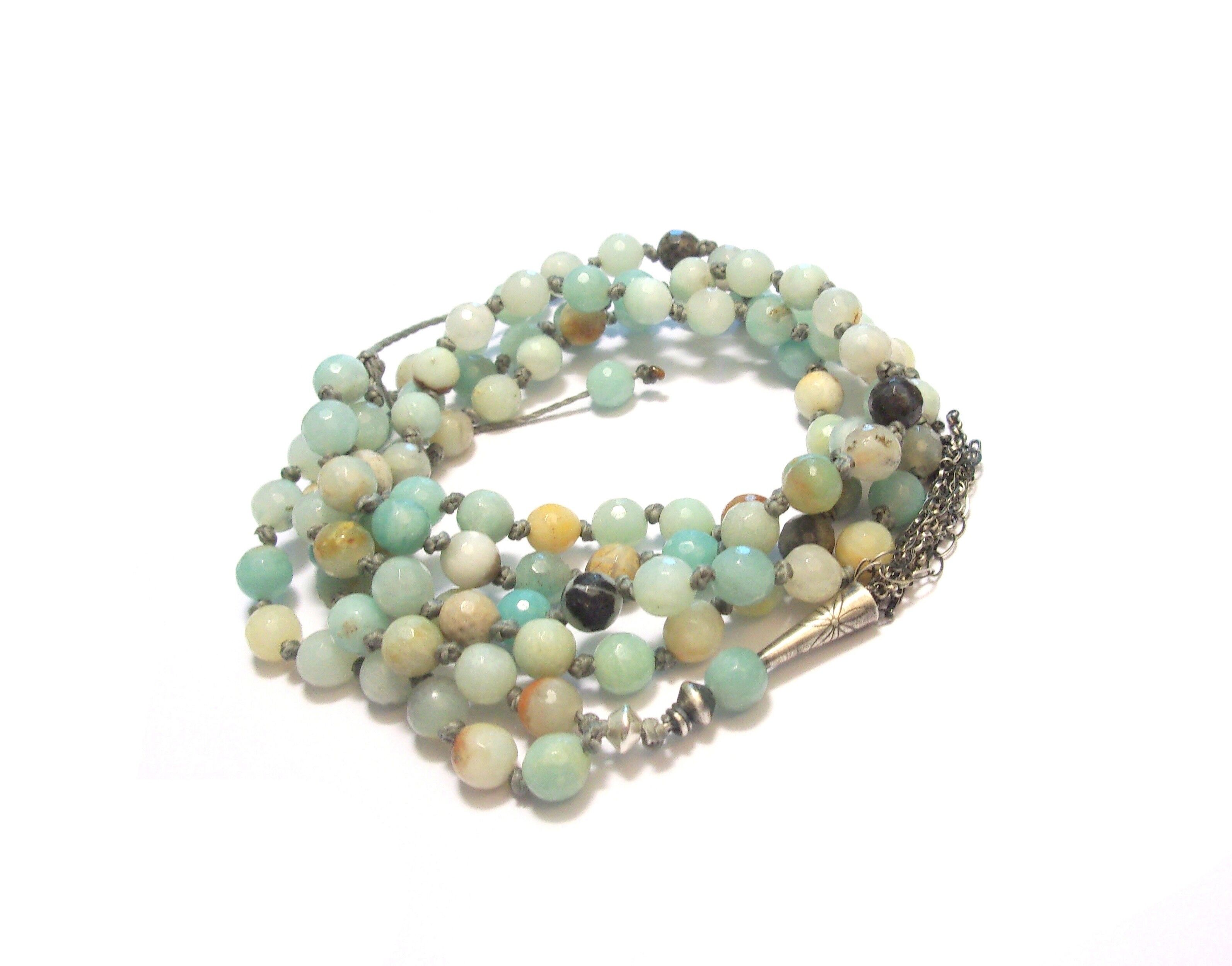 Collana Mala Amazzonite Argento 925