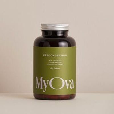 MyOva fertilityplus, Natural All-In-One Pre-Conception Supplement With 2000mg Of Myo-Inositol, Formulated to Support PCOS - 120 Tablets - Made In The UK
