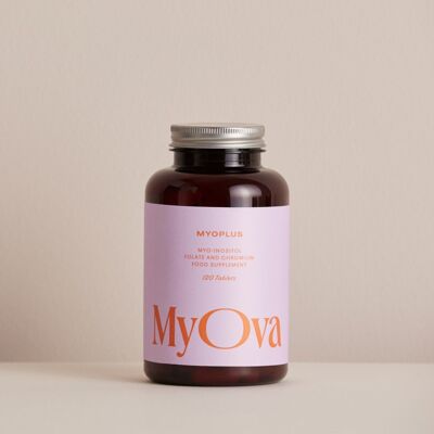 MyOva myoplus -  With 4000mg Myo-Inositol Plus Folate & Chromium - PCOS Support Supplement - 120 tablets - Made In The U.K.