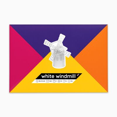 White Windmill Paper Model Kit