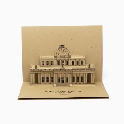 Pittville Pump Room Greetings from Cheltenham Pop-Up Card - Brown